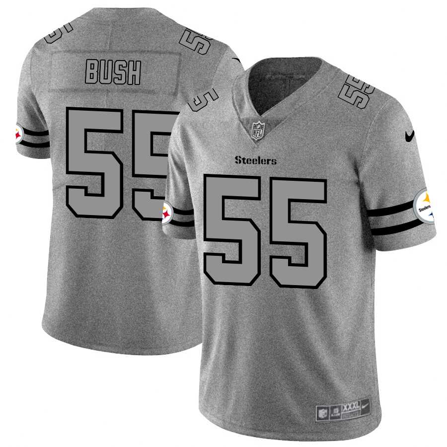Nike Steelers 55 Devin Bush 2019 Gray Gridiron Gray Vapor Untouchable Limited Jersey Dyin