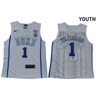 Blue Devils #1 Zion Williamson White Basketball Elite Stitched Youth NCAA Jersey