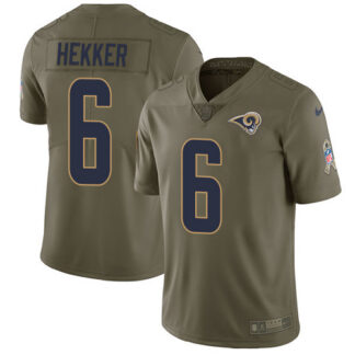 Nike Los Angeles Rams #6 Johnny Hekker Olive Youth Stitched NFL Limited 2017 Salute to Service Jersey