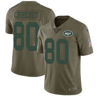 Nike New York Jets #80 Wayne Chrebet Olive Men’s Stitched NFL Limited 2017 Salute to Service Jersey