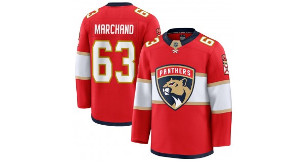 Brad Marchand Florida Panthers Home Premium Player Jersey - Red - Image 2