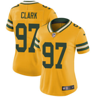 Nike Green Bay Packers #97 Kenny Clark Yellow Women’s Stitched NFL Limited Rush Jersey