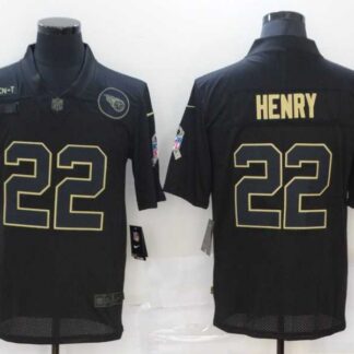 Nike Titans 22 Derrick Henry Black 2020 Salute To Service Limited Jersey