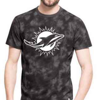 Men's Miami Dolphins Team Logo Black Camo Men's T Shirt