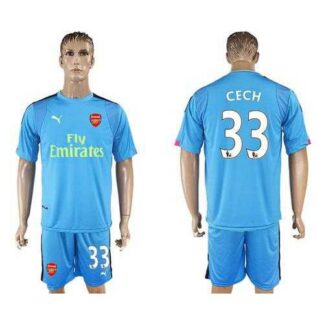 Arsenal #33 Cech Light Blue Goalkeeper Soccer Club Jersey