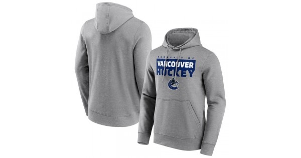 Vancouver Canucks Fanatics Branded Gain Ground Hoodie - Sports Grey - Image 2