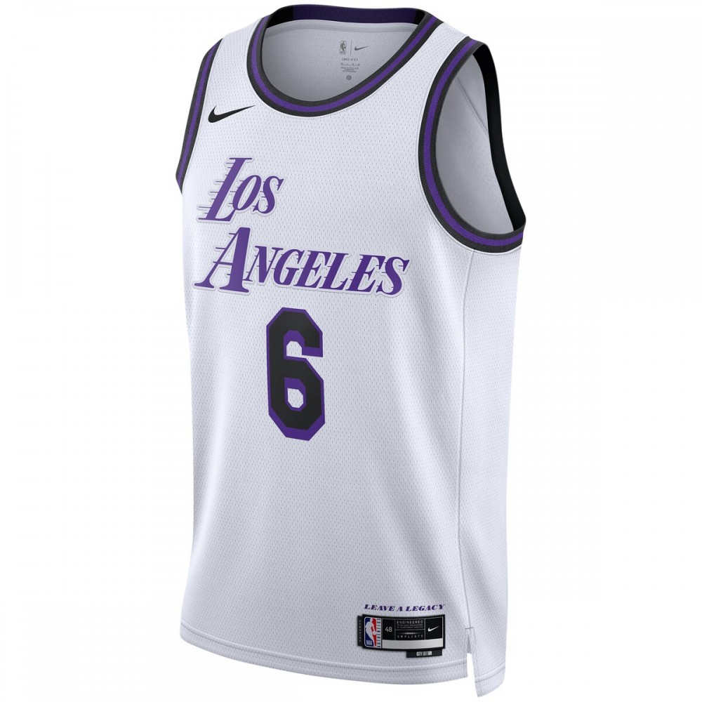 LeBron James Los Angeles Lakers Nike Unisex 2022/23 Swingman Jersey - City Edition - White - Image 2