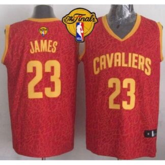 Cavaliers #23 LeBron James Red Crazy Light The Finals Patch Stitched NBA Jersey