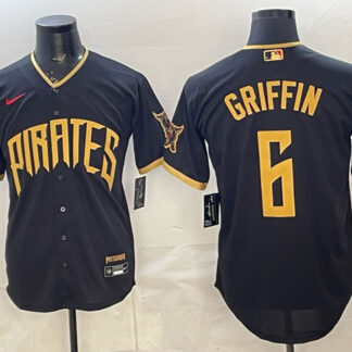 Men's Pittsburgh Pirates #6 Konnor Griffin Black 2026 City Connect Stadium Stitched Baseball Jersey