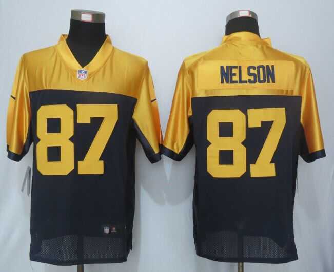 Nike Limited Green Bay Packers #87 Nelson Yellow-Blue Alternate Jerseys