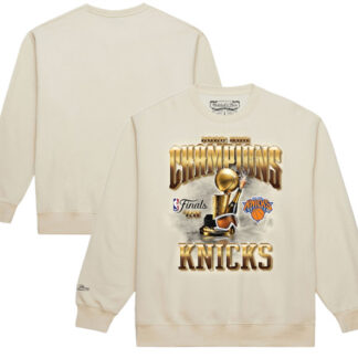 Men's New York Knicks Cream 2026 Finals Champions Crewneck Sweatshirt