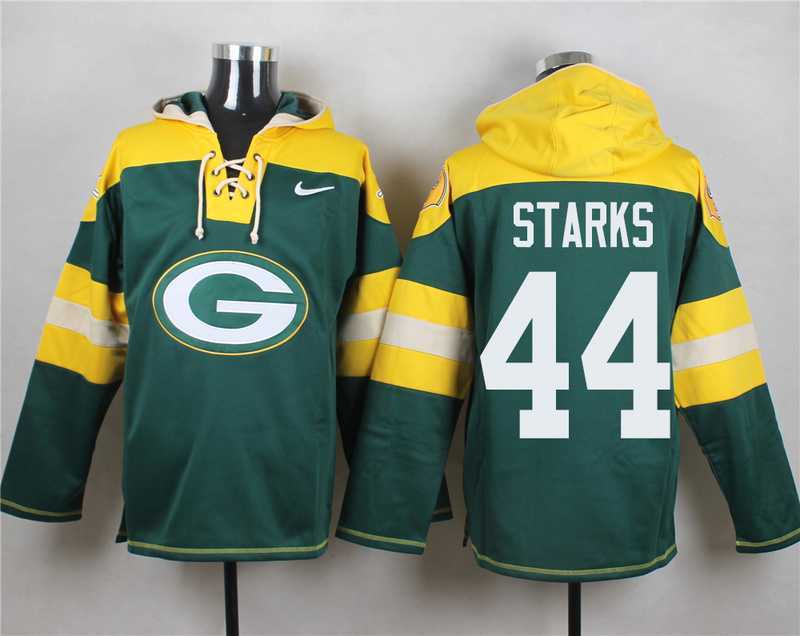 Green Bay Packers #44 James Starks Green Player Stitched Pullover NFL Hoodie