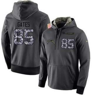NFL Men's Nike San Diego Chargers #85 Antonio Gates Stitched Black Anthracite Salute to Service Player Performance...
