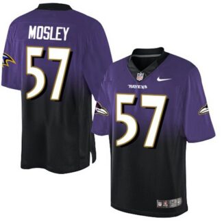 Nike Baltimore Ravens #57 C.J. Mosley Purple/Black Men’s Stitched NFL Elite Fadeaway Fashion Jersey