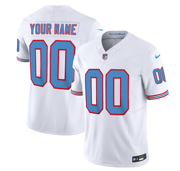 Men & Women & Youth Tennessee Titans Active Player Custom White 2023 F.U.S.E. Vapor Limited Throwback Football Stit...