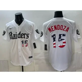 Youth Las Vegas Raiders #15 Fernando Mendoza White Vapor Limited Baseball Jersey