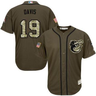 Baltimore Orioles #19 Chris Davis Green Salute to Service Stitched Youth MLB Jersey