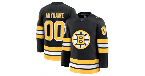Boston Bruins Home Premium Custom Jersey - Black - Image 2