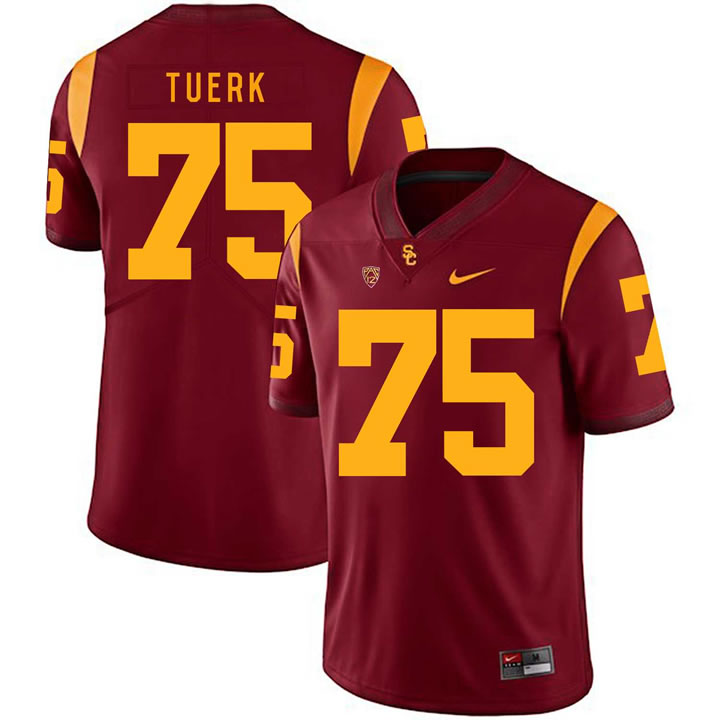USC Trojans 75 Max Tuerk Red College Football Jersey Dzhi