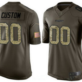 Men's Kansas City Chiefs Custom Olive Camo Salute To Service Veterans Day NFL Nike Limited Jersey