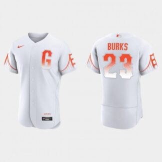 San Francisco San Francisco Giants #23 Ellis Burks Men’s 2021 City Connect Authentic White Jersey Men’s