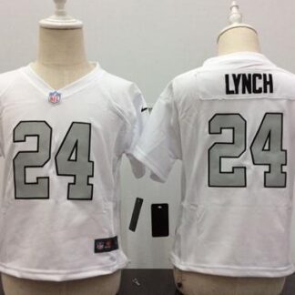 Toddler Nike Raiders #24 Marshawn Lynch White Rush Stitched NFL Elite Jersey