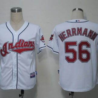 Cleveland Indians #56 Herrmann White Cool Base Jerseys