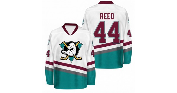 Tammy Reed Men's Anaheim Ducks 1996/97 Retro White Jersey - Image 2