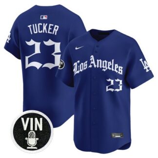 Men & Women & Youth Los Angeles Dodgers #23 Kyle Tucker Royal 'LA Gothic Style' Limited Stitched Baseball Jersey