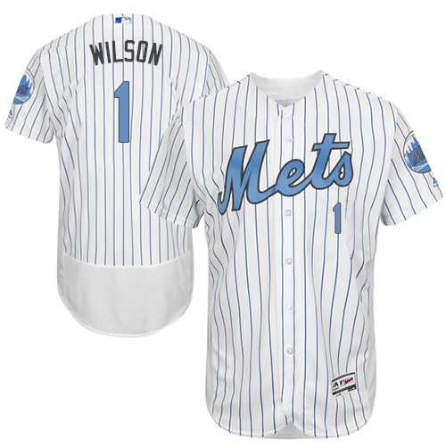 New York Mets #1 Mookie Wilson White Father's Day Flexbase Stitched Jersey DingZhi