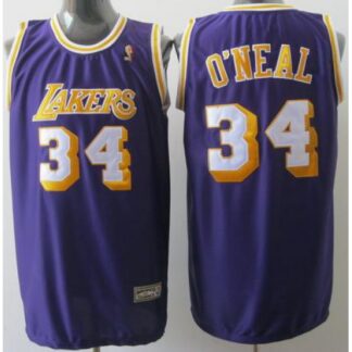 Los Angeles Lakers 34 Shaquille O’Neal Purple Jerseys Cheap