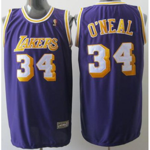 Los Angeles Lakers 34 Shaquille O’Neal Purple Jerseys Cheap