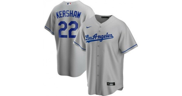 Men's Los Angeles Dodgers Clayton Kershaw #22 Nike Gray Alternate 2020 Jersey - Image 2