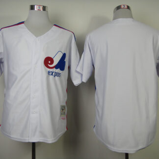 Montreal Expos Blank Cream Throwback Jerseys