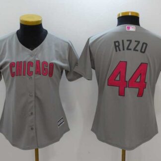 Women's Chicago Cubs #44 Anthony Rizzo Gray Mother's Day Cool Base Stitched Jersey