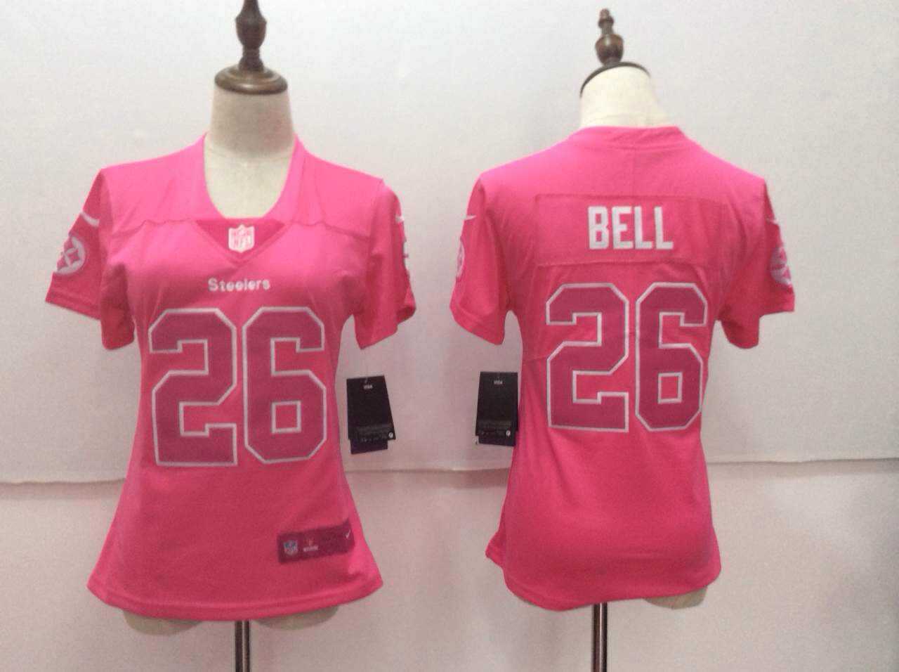 Women Nike Pittsburgh Steelers #26 Le'Veon Bell Pink Vapor Untouchable Player Limited Jerseys
