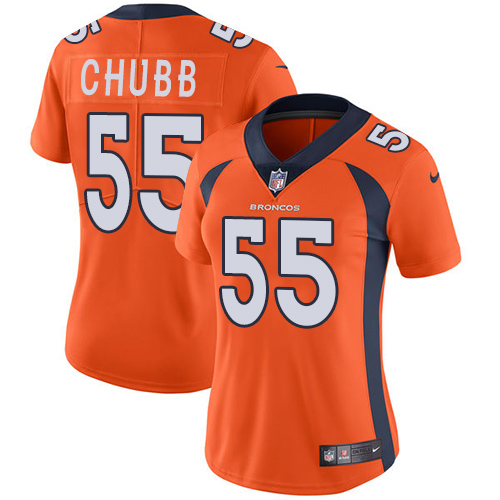Nike Denver Broncos #55 Bradley Chubb Orange Team Color Women’s Stitched NFL Vapor Untouchable Limited Jersey