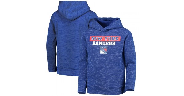 MEN Blue New York Rangers Logo Scuba Pullover Hoodie - Image 2