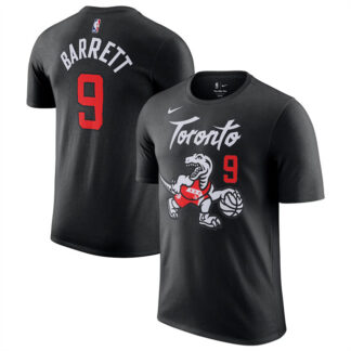 Men's Toronto Raptors #9 RJ Barrett Black 2025-26 City Edition Name & Number T-Shirt