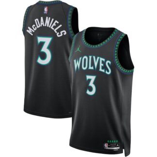 Men's Minnesota Timberwolves #3 Jaden McDaniels Black 2026-27 Statement Swingman Edition Stitched Basketball Jersey