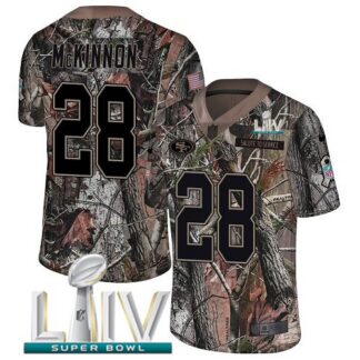 Nike San Francisco 49ers #28 Jerick McKinnon Camo Super Bowl LIV 2020 Men’s Stitched NFL Limited Rush Realtree Jersey
