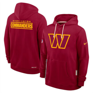 prime‑ Men's Washington Commanders Maroon Sideline Standard Issue Initial Home Dri-FIT Pullover Hoodie ‑uniform