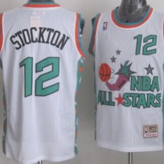 NBA 1996 All-Star #12 John Stockton White Swingman Throwback Jersey