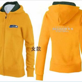 Womens Seattle Seahawks Team Logo 2015 Full Zip Hoodie-30
