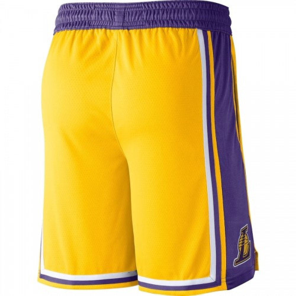 Men's Los Angeles Lakers Nike Yellow NBA Swingman Short - Icon Edition - Image 2