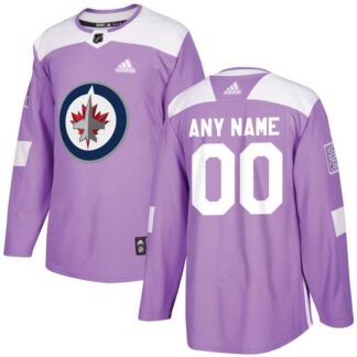 Men's Customized Winnipeg Jets Purple Adidas Hockey Fights Cancer Practice Jersey