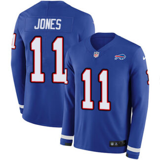 prime‑ Nike Bills #11 Zay Jones Royal Blue Team Color Men's Stitched NFL Limited Therma Long Sleeve Jersey ‑uniform