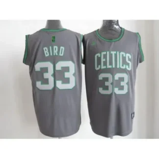 Men's Boston Celtics #33 Larry Bird Grey Graystone Fashion Embroidered NBA Jersey