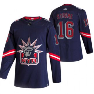 New York Rangers 16 Ryan Strome Navy Adidas 2020-21 Reverse Retro Alternate Jersey Dzhi