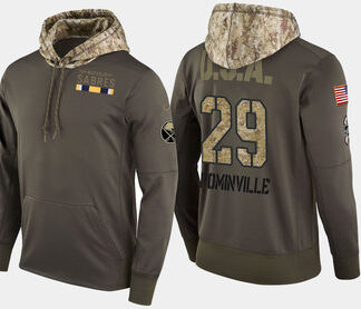 Nike Buffalo Sabres 29 Jason Pominville Olive Salute To Service Pullover Hoodie